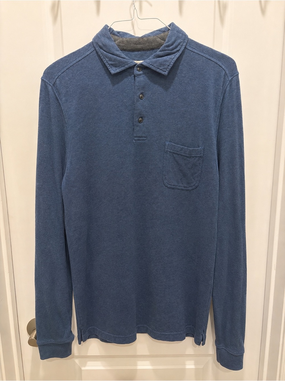 Jos. A. Bank Long-Sleeve Polo in Denim Blue